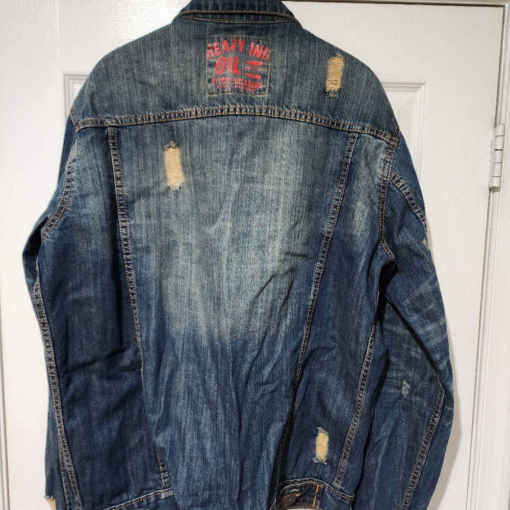 Escapism 2XL distressed denim jacket (blue) - Picture 3 of 5